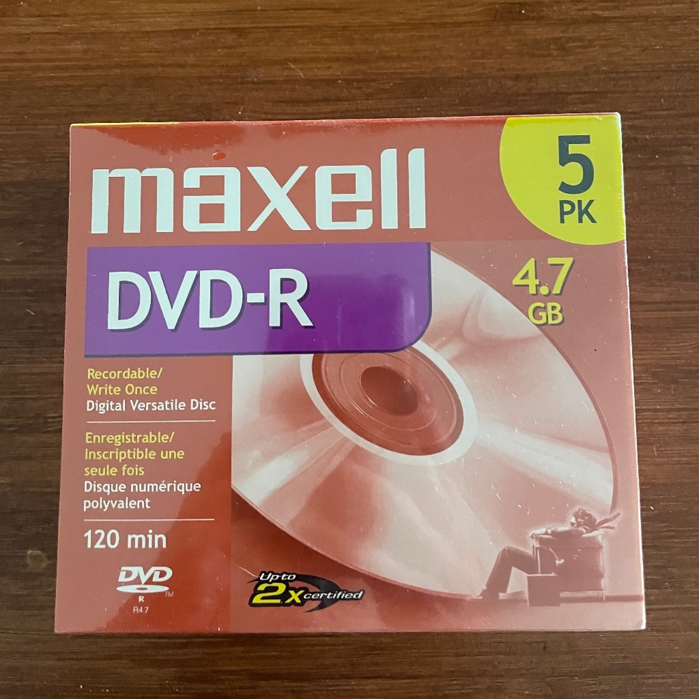 Maxell DVD-R4.7GB 120Min 5 PK